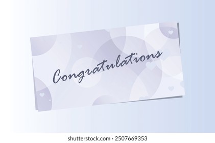 Congratulations card on white background