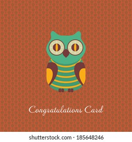 congratulations card with owl