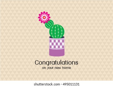 congratulations card with plant graphic