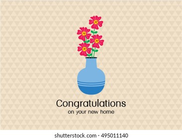 congratulations card with plant graphic