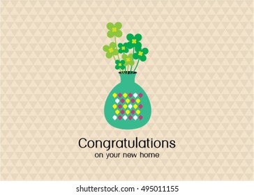 congratulations card with plant graphic