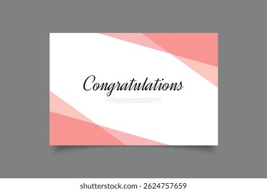 congratulations card template design with abstract background