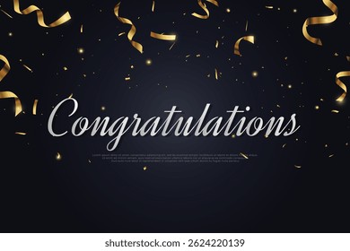 congratulations card template design with luxury background