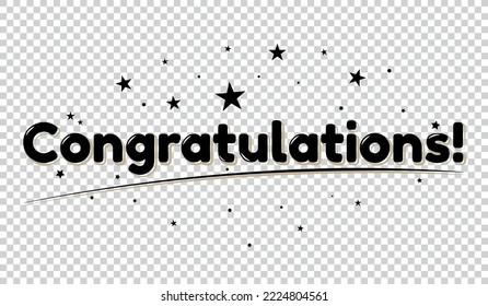 Congratulations Card Template Design - Vector Illustration Isolated On Transparent Background