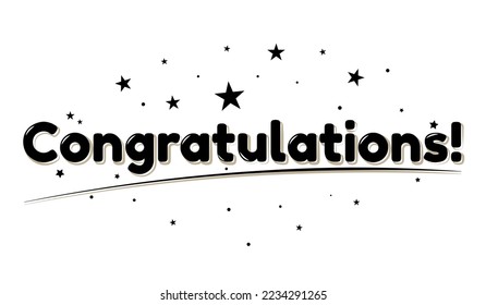 Congratulations Card Template Design - Vector Illustration Isolated On White Background