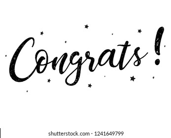 Congratulations card. Typography, Lettering, Handwritten, vector for greeting. Modern brush calligraphy Handwritten phrase of Congratulations.
