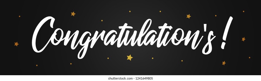 Congratulations card. Typography, Lettering, Handwritten, vector for greeting. Modern brush calligraphy Handwritten phrase of Congratulations.
