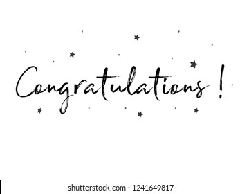 Congratulations card. Typography, Lettering, Handwritten, vector for greeting. Modern brush calligraphy Handwritten phrase of Congratulations.
