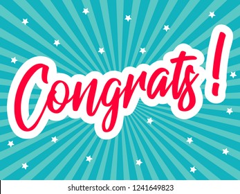 Congratulations card. Typography, Lettering, Handwritten, vector for greeting. Modern brush calligraphy Handwritten phrase of Congratulations.

