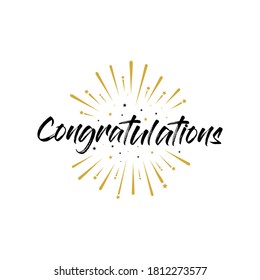 Congratulations Card. Typography, Lettering, Handwritten, vector for greeting