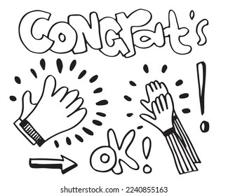 Congratulations card. Typography, Lettering, Handwritten, vector for greeting.vector illustration.