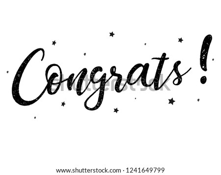Congratulations card. Typography, Lettering, Handwritten, vector for greeting. Modern brush calligraphy Handwritten phrase of Congratulations.
