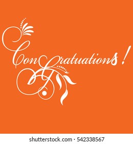 Congratulations card with  vintage floral  lettering.