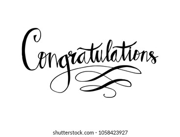 Congratulations card.Handwritten calligraphy.