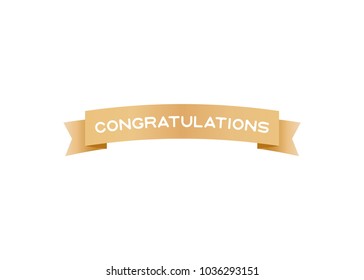 Congratulations Celebration Ribbon Vector Text Background