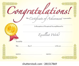 Congratulations Certificate Template Free from image.shutterstock.com