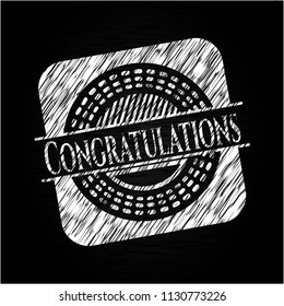 Congratulations chalkboard emblem