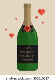 congratulations champagne template vector/illustration