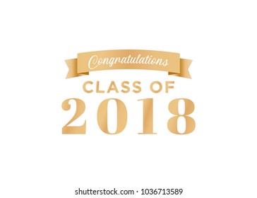 Congratulations Class of 2018 Vector Text Background