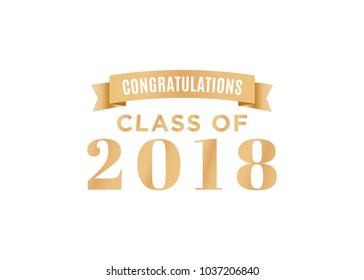 Congratulations Class of 2018 Vector Text Background