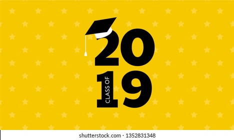 Congratulations to Class of 2019. Vector illustration.  Graduation logo. Template for graduation design, party, yearbook