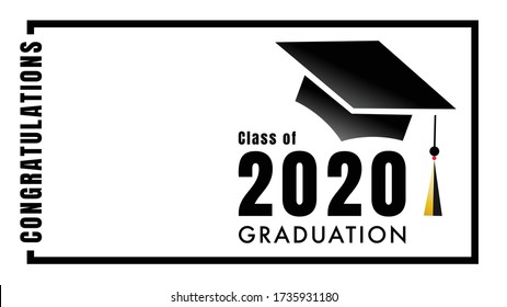 Congratulations Class of 2020 Graduation logo simple. Template for graduation with copy space.isolated on white background ,Vector illustration EPS 10