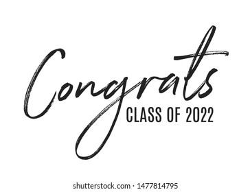 Congratulations Class of 2022 Vector Text Icon Background Illustration