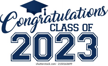 Congratulations Class of 2023 Blue Graphic