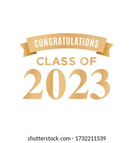 Gratulation Class of 2023 Graduation Celebration Sign Banner Vector Illustration Hintergrund