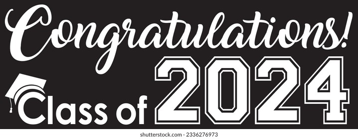 Congratulations Class of 2024 Banner Back Background Graphic