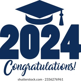 Congratulations Class of 2024 Blue Graphic