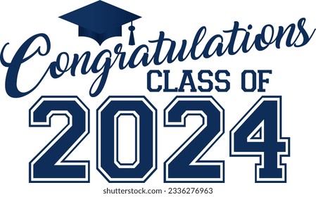 Congratulations Class of 2024 Blue Graphic