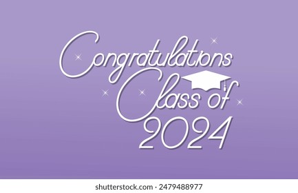 Enhorabuena Clase del signo de felicitación de 2024. Felicitaciones Graduado. Anuncio. Letras manuscritas de pincel. Texto de Vector aislado para diseño de graduación, tarjeta de felicitación, póster, camisa de invitación, sello, etc. 