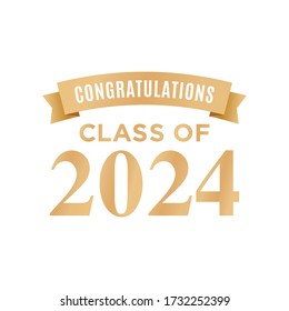 Congratulations Class of 2024, Class of 2024, High School Commencement, College Commencement, University Graduate, University Commencement, Year of 2024, Graduation Ceremony, Vector Illustration