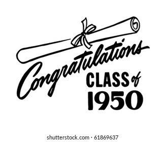 Congratulations Class of 50 - Retro Clip Art