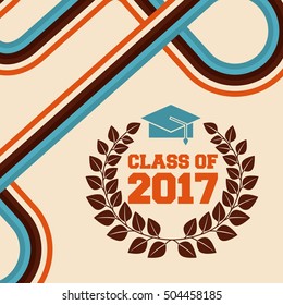 congratulations classof 2017 card vector illustration design