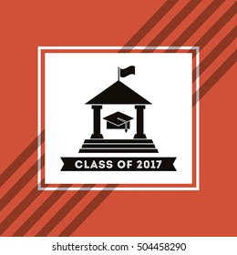 congratulations classof 2017 card vector illustration design