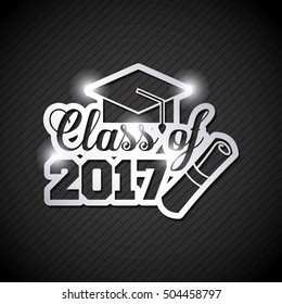 congratulations classof 2017 card vector illustration design
