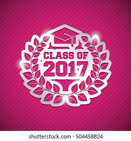 congratulations classof 2017 card vector illustration design