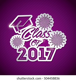 congratulations classof 2017 card vector illustration design