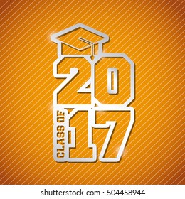 congratulations classof 2017 card vector illustration design