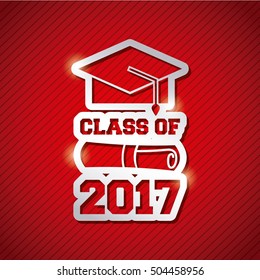 congratulations classof 2017 card vector illustration design