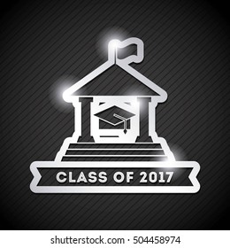 congratulations classof 2017 card vector illustration design
