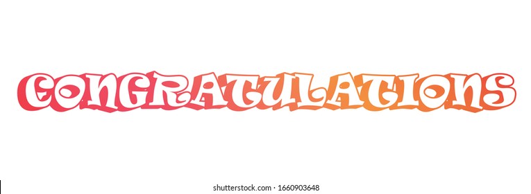 congratulations colorful 3d font style, vector background design