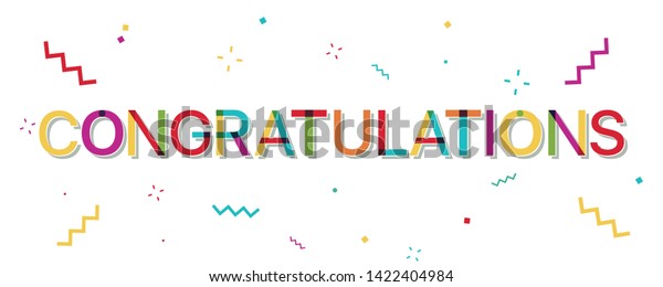 Congratulations Colorful Banner Confetti Stock Vector (Royalty Free ...