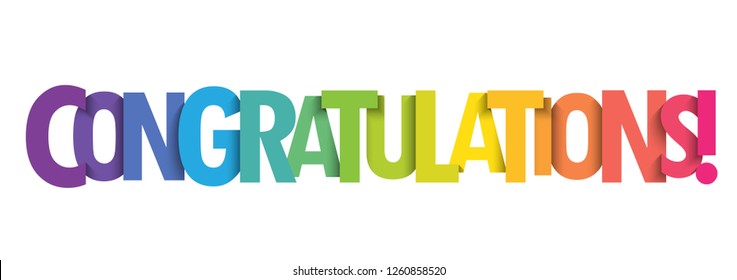 CONGRATULATIONS! Colorful Typography Banner