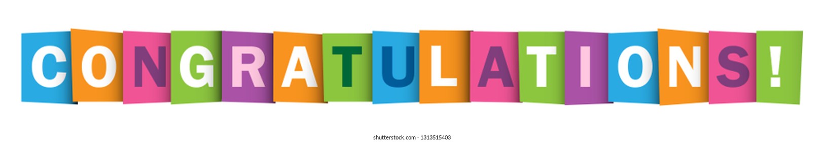 CONGRATULATIONS! colorful typography banner