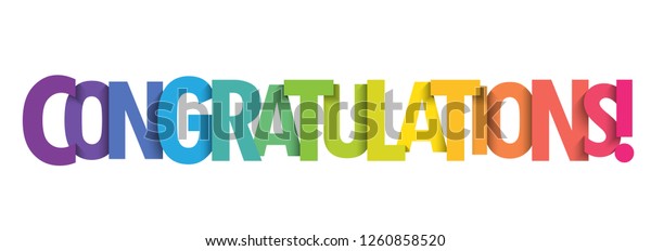 Congratulations Colorful Typography Banner Stock Vector (Royalty Free ...