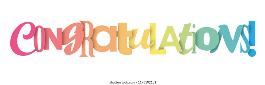 Congratulations Colorful Vector Letters Banner Stock Vector (Royalty ...