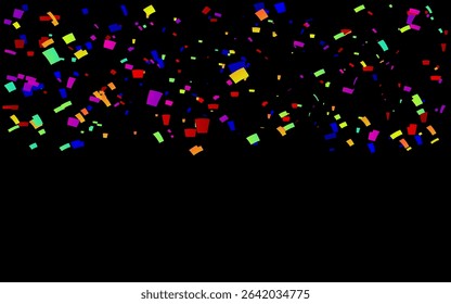 Congratulations confetti banner.  falling colorful confetti and ribbon.